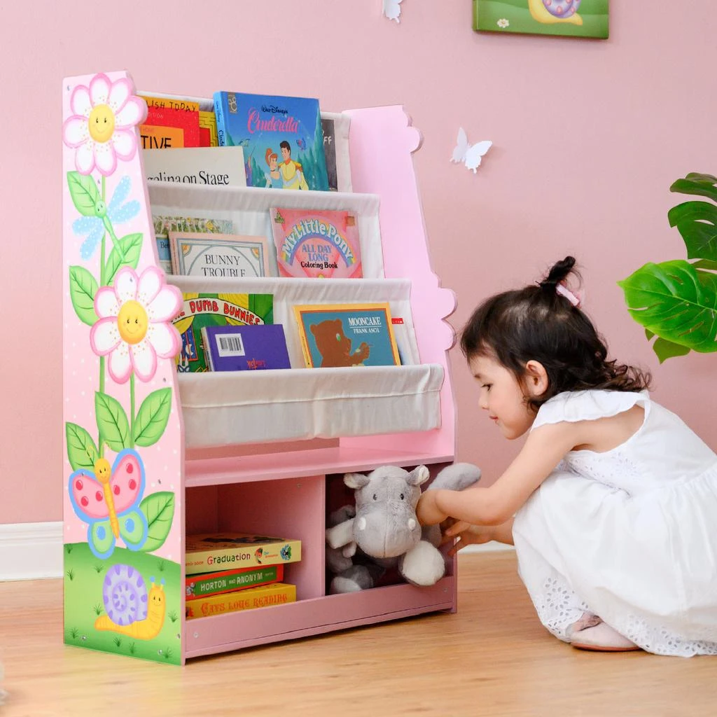 Teamson Kids Magic Garden Kids Wooden Bookcase & Storage Multi TD-13410MG 4