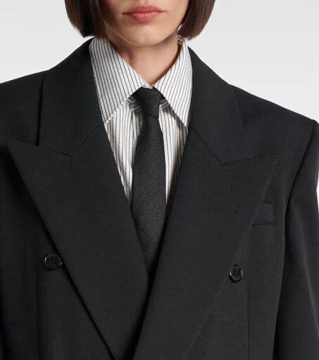 Yves Saint Laurent Double-breasted wool canvas blazer 4
