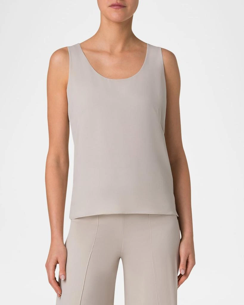 Akris Scoop-Neck Silk Georgette Tank Top 3