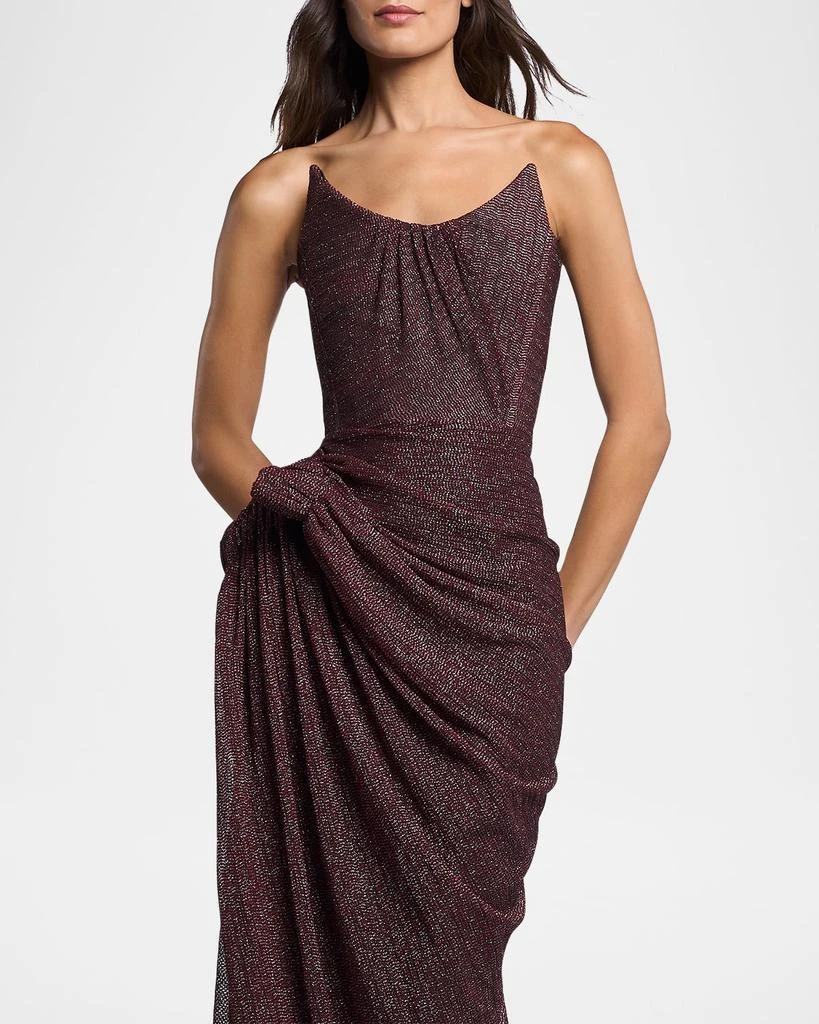 Maticevski Lexicon Metallic Draped Strapless Column Gown 5