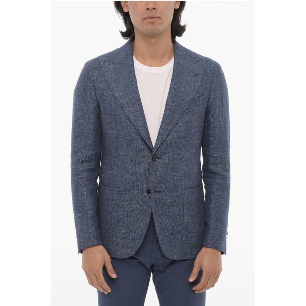 Corneliani CC COLLECTION Peak Lapel Linen and Virgin Wool REWARD Men's 2-Butt