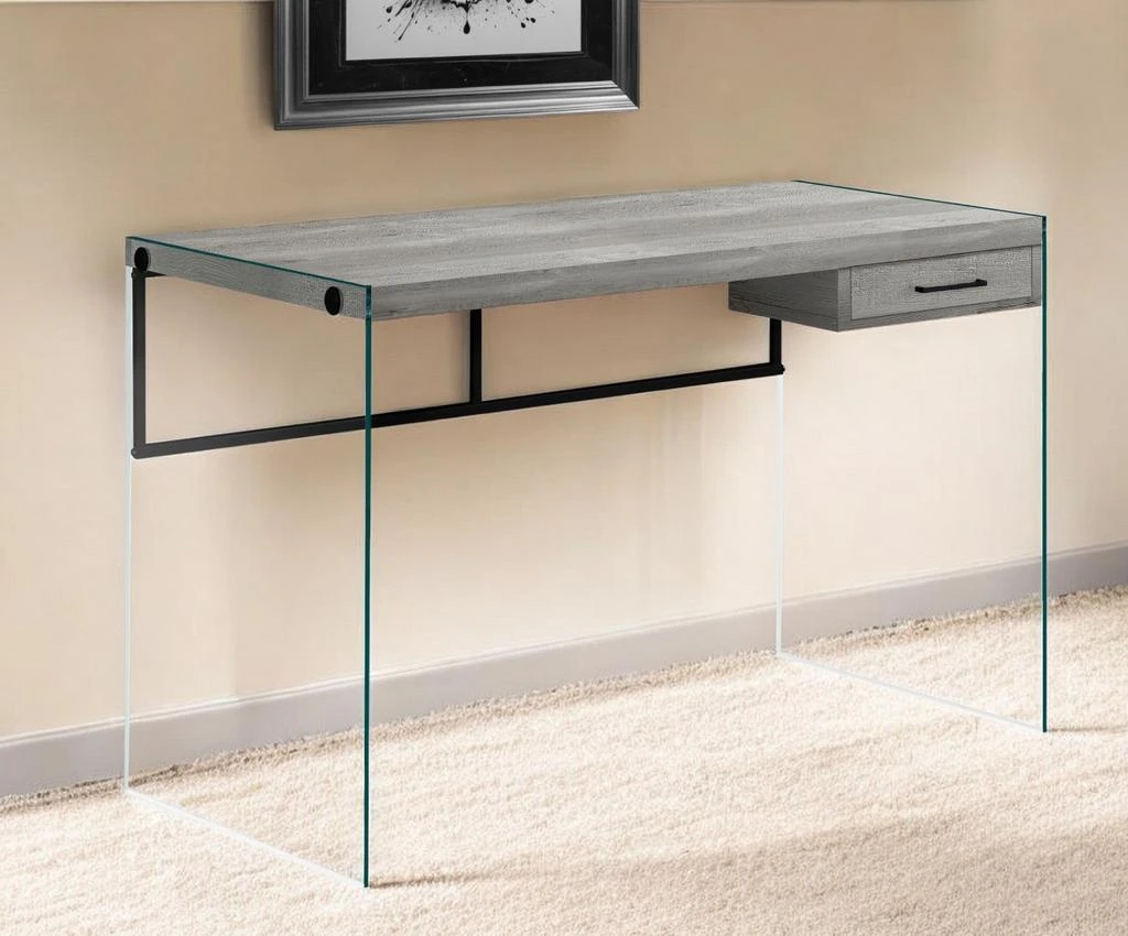Hivvago 24" Gray and Clear Computer Desk