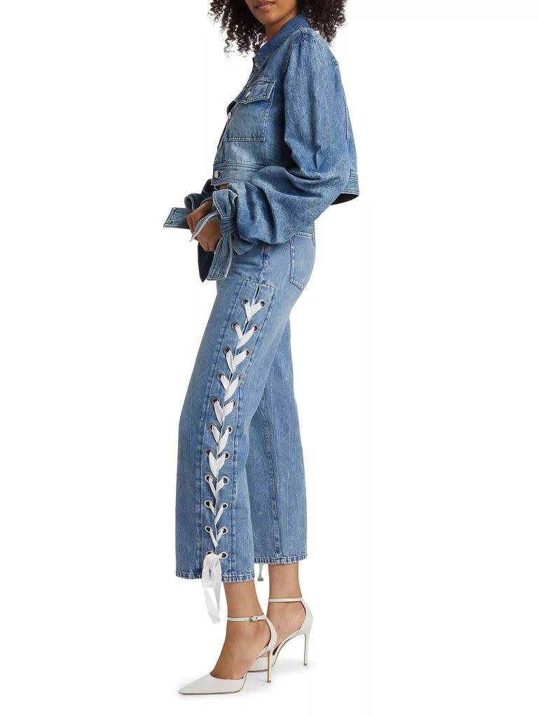 Alice + Olivia Reita Lace-Up Straight-Leg Jeans 2