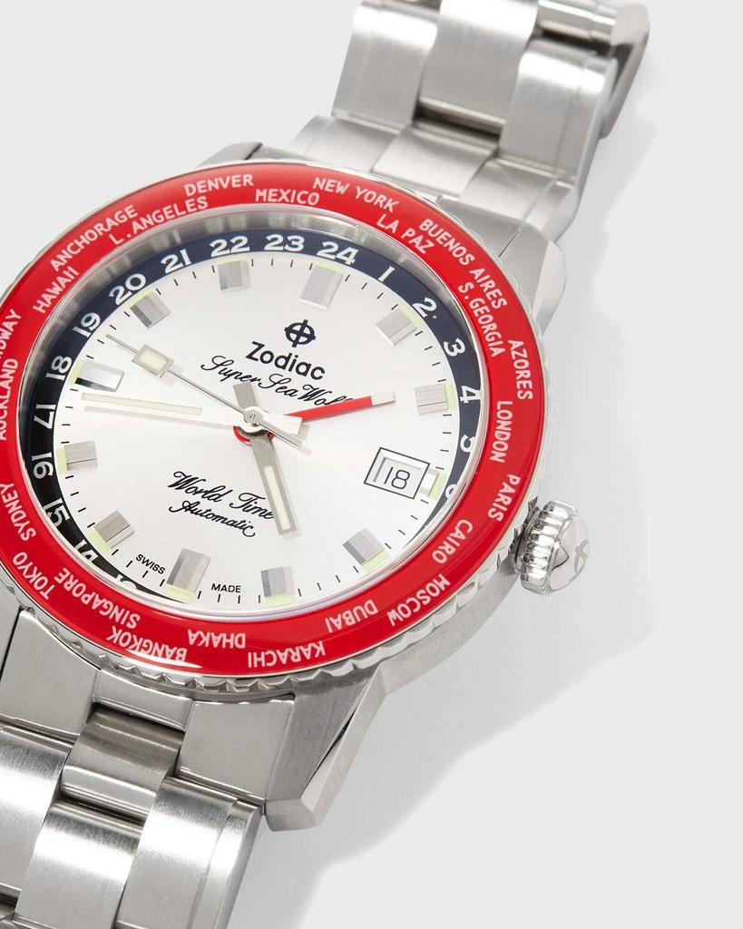 ZODIAC Men's Super Sea Wolf World Time Bracelet Watch 3