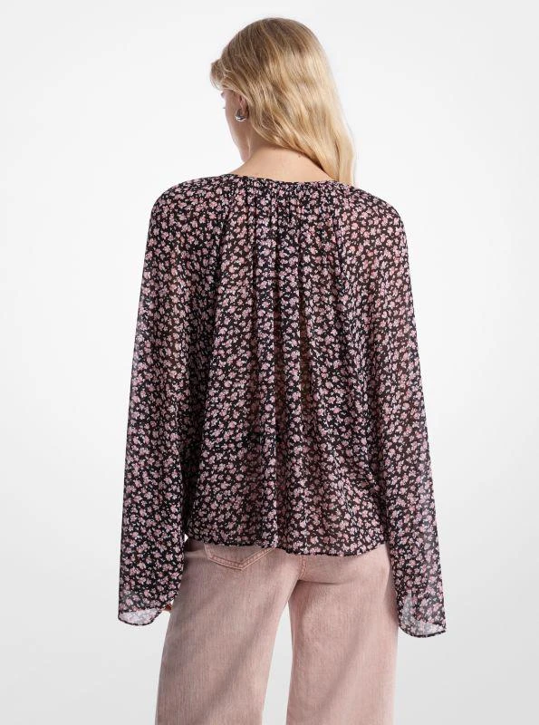 Michael Kors Floral Georgette Flared Sleeve Blouse 2