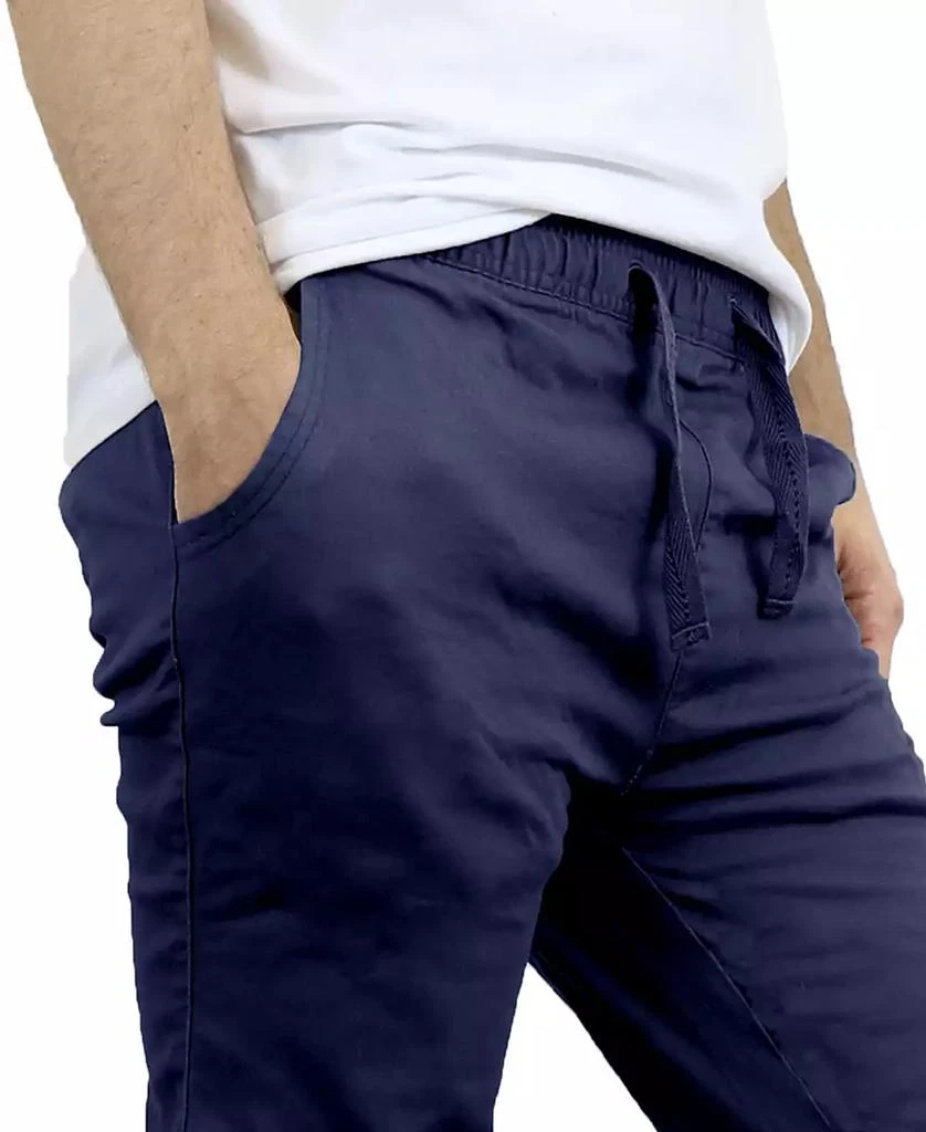 Galaxy By Harvic Men's Slim Fit Basic Stretch Twill Joggers, Pack of 3 4