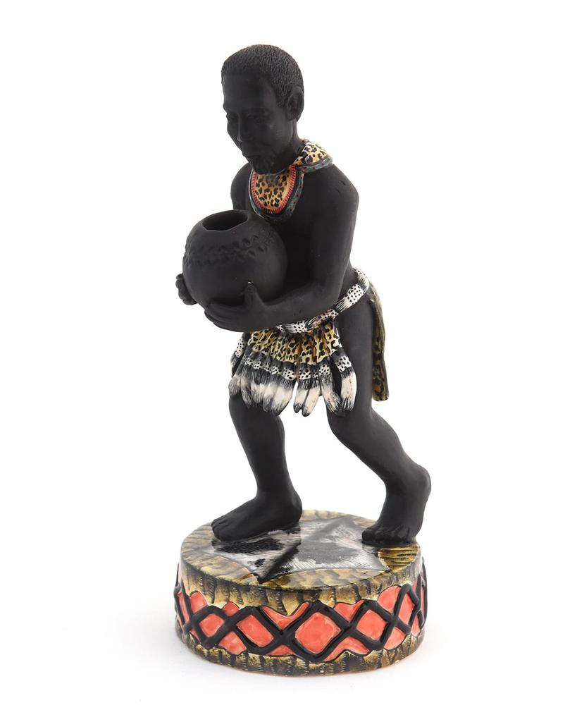 Ardmore Ceramic Art Man Holding Ukhamba Sculpture