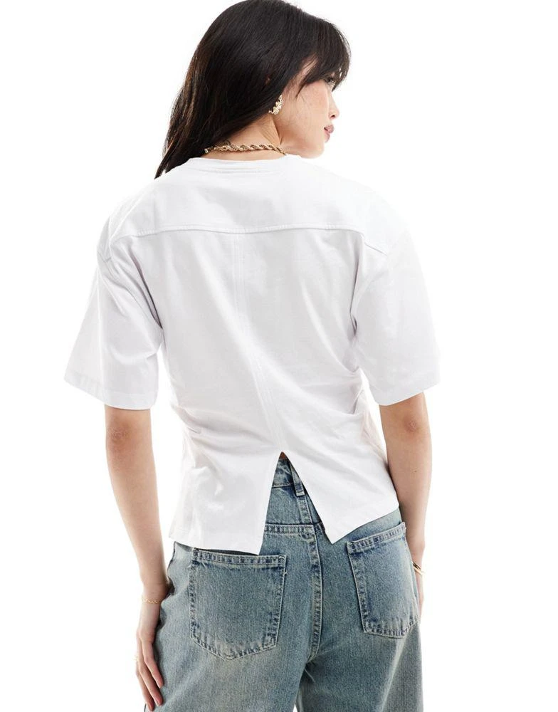 ASOS ASOS DESIGN corset waist t-shirt in white 3