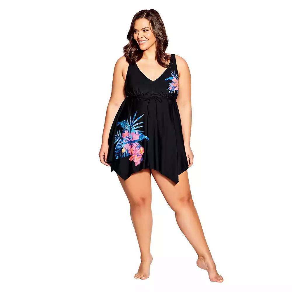AVENUE Women's Sharkbite Print Swim Dress