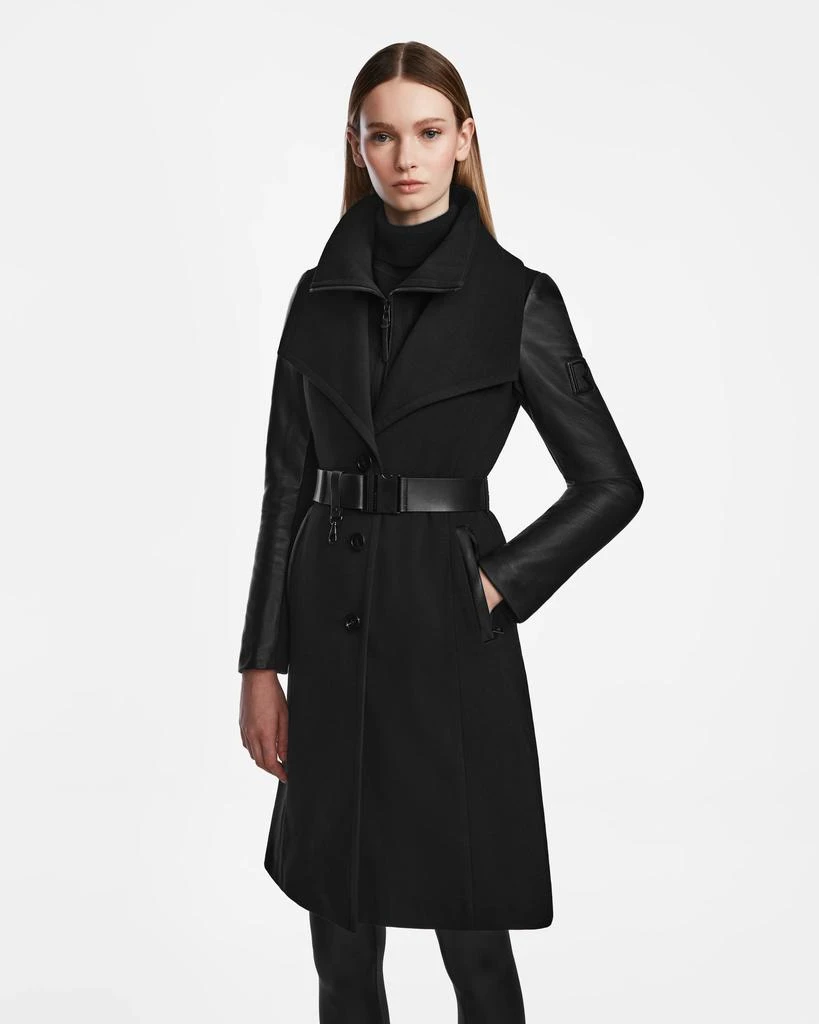 RUDSAK CELESTE WOMEN'S COAT WITH LEATHER SLEEVES 6
