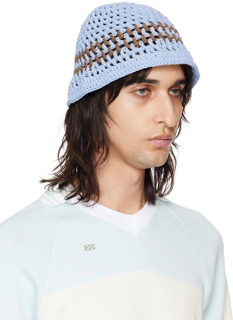 Kijun Blue Crochet Bucket Hat 2
