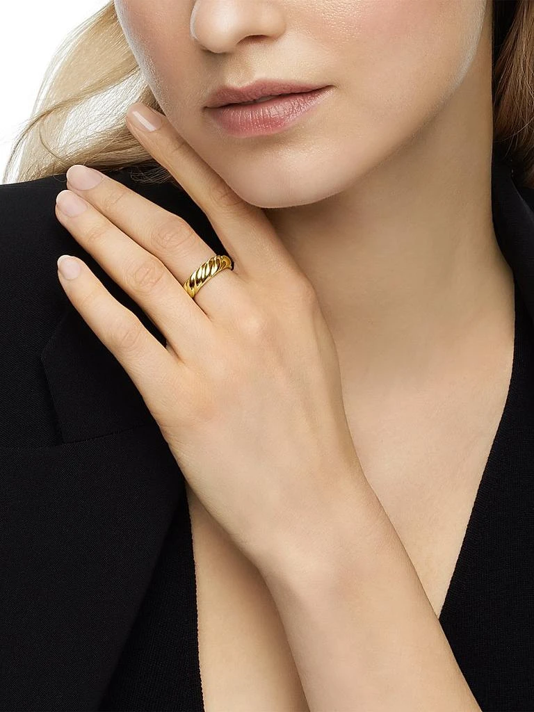 David Yurman Sculpted Cable Band Ring In 18K Yellow Gold 8