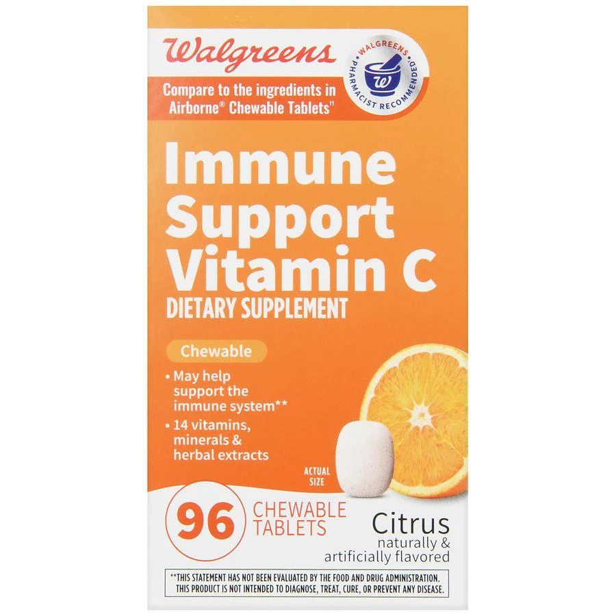 Walgreens Immune Support Vitamin C Chewable Tablets Citrus 2