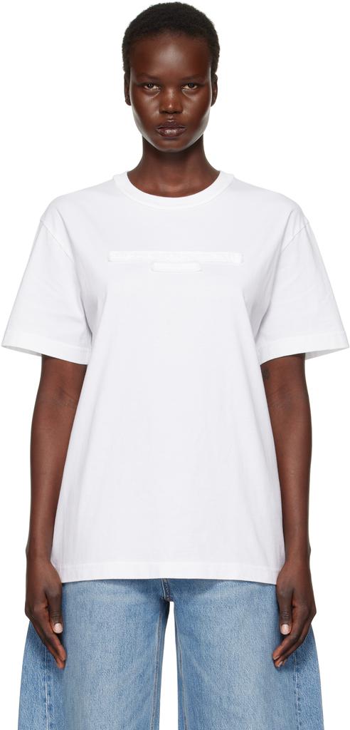 Alexander Wang White Distressed Logo T-shirt