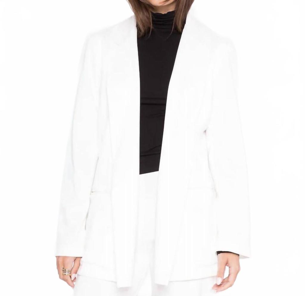 RIPLEY RADER Ponte Knit Oversized Blazer In Off-White