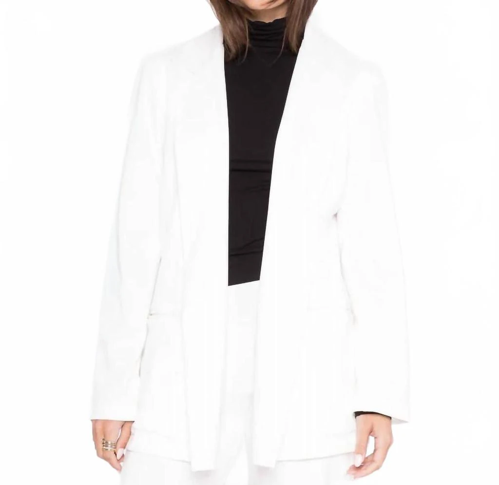 RIPLEY RADER Ponte Knit Oversized Blazer In Off-White 1