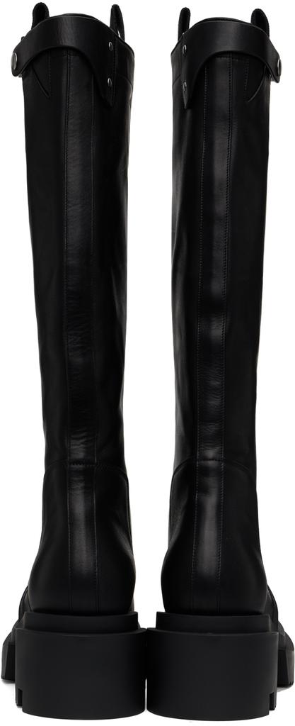 Rick Owens Black Porterville Knee Pull On Bogun Tall Boots