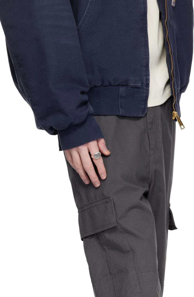 Carhartt WIP Silver Varsity Signet Ring 2