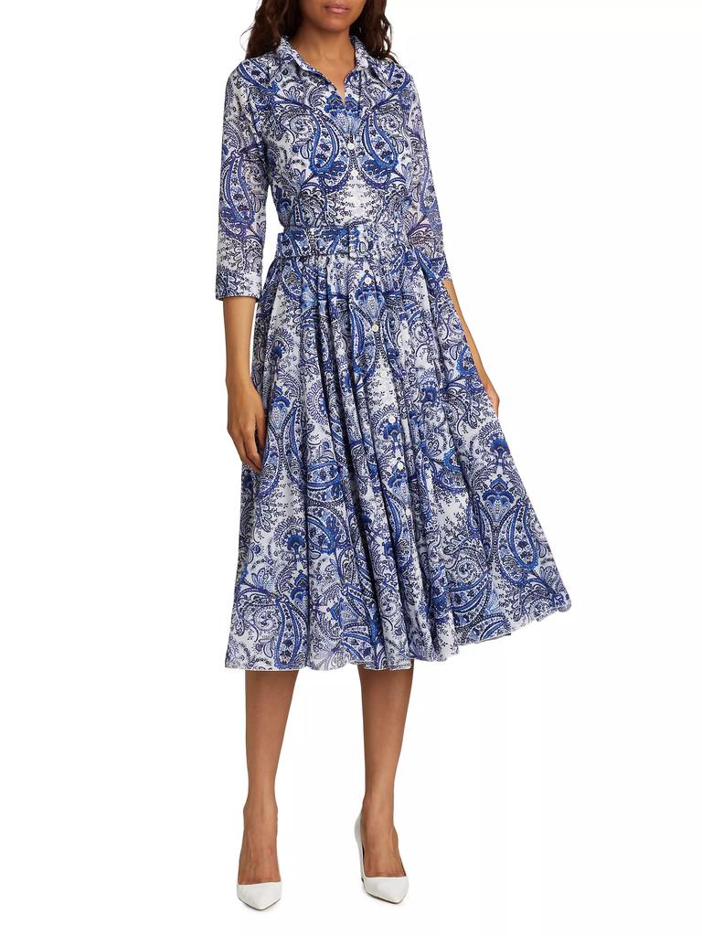 SAMANTHA SUNG Aster Paisley Cotton Shirtdress