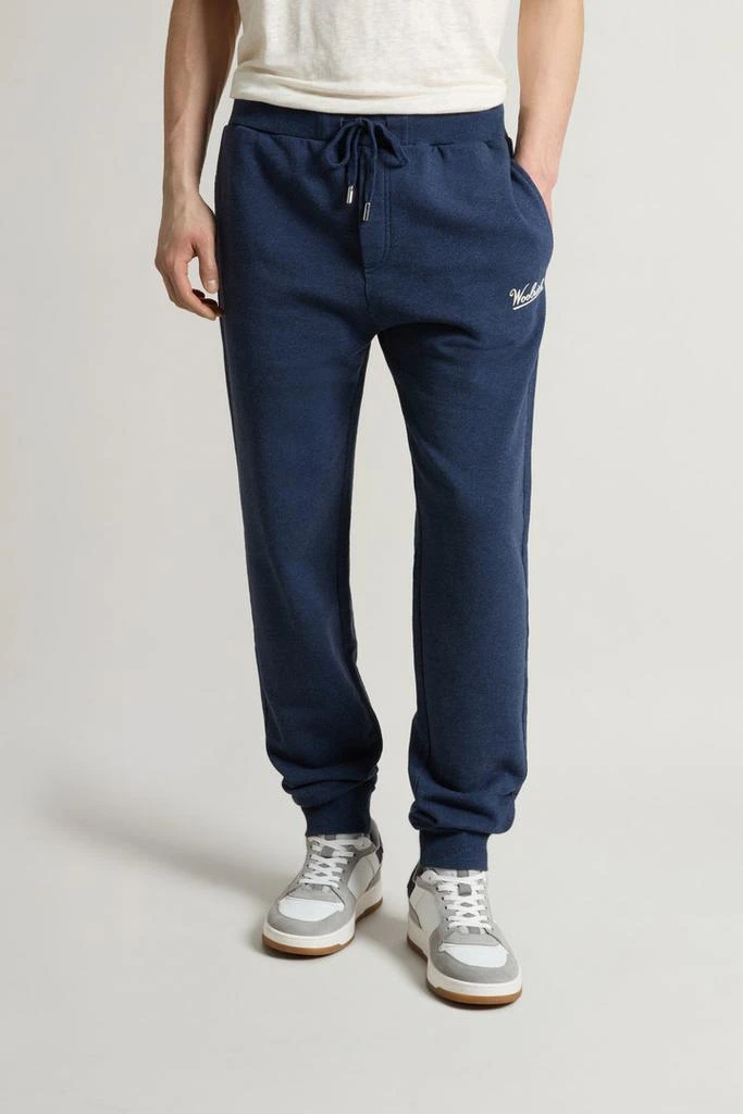 Woolrich Pants in Pure Cotton Mouliné Fleece - Men - Blue 2