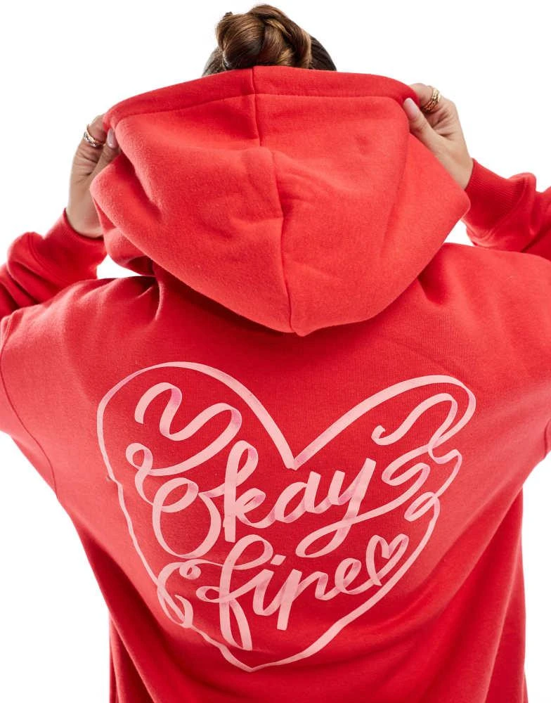 Cotton:On Cotton:On Classic fleece graphic hoodie in red Hoodies