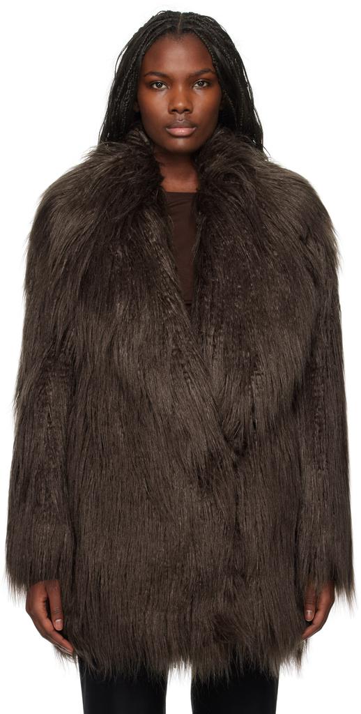 The Frankie Shop ブラウン Miley フェイクファー コート Miley Faux Fur Jacket - Brown – The Frankie Shop