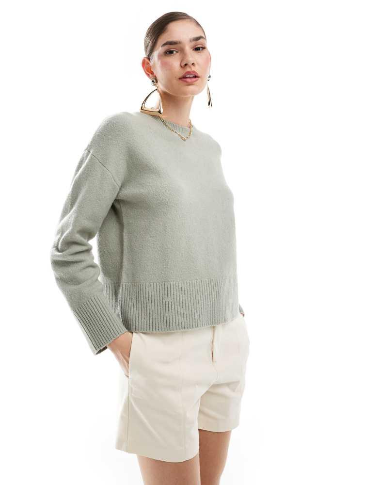 & Other Stories & Other Stories crew neck jumper in soft khaki green