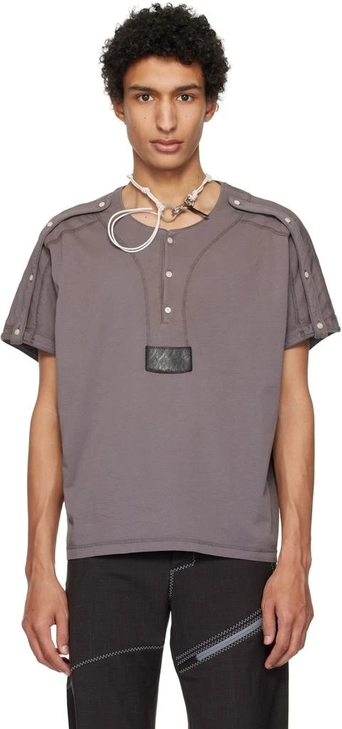 Kiko Kostadinov Gray Sargo Short Sleeve Henley