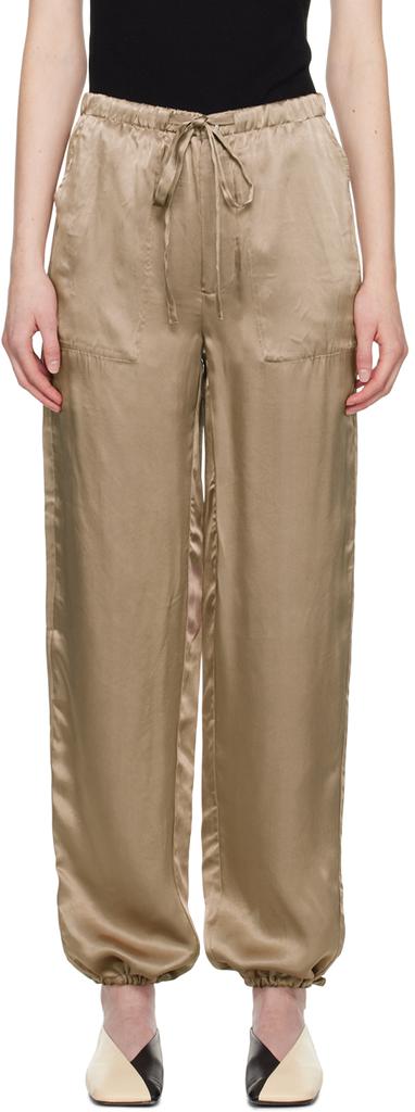 6397 Beige Drawstring Reversible Trousers