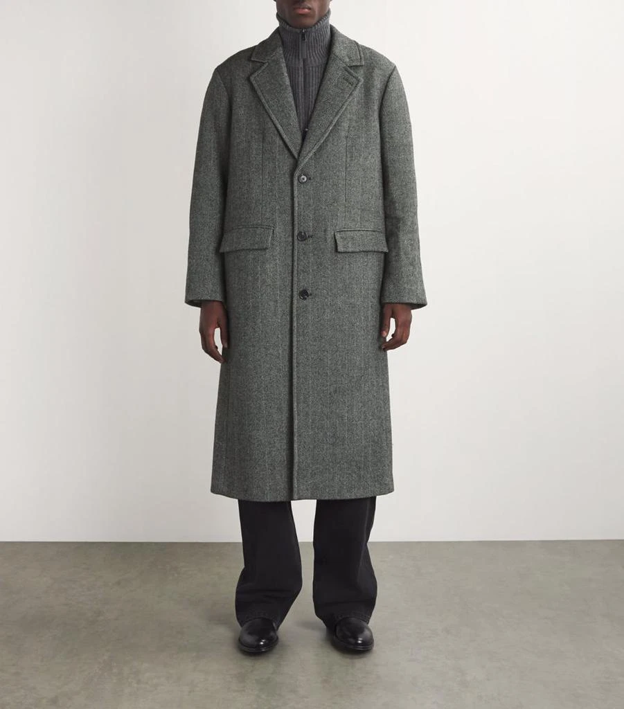 SIMKHAI Wool-Blend Herringbone Overcoat 3