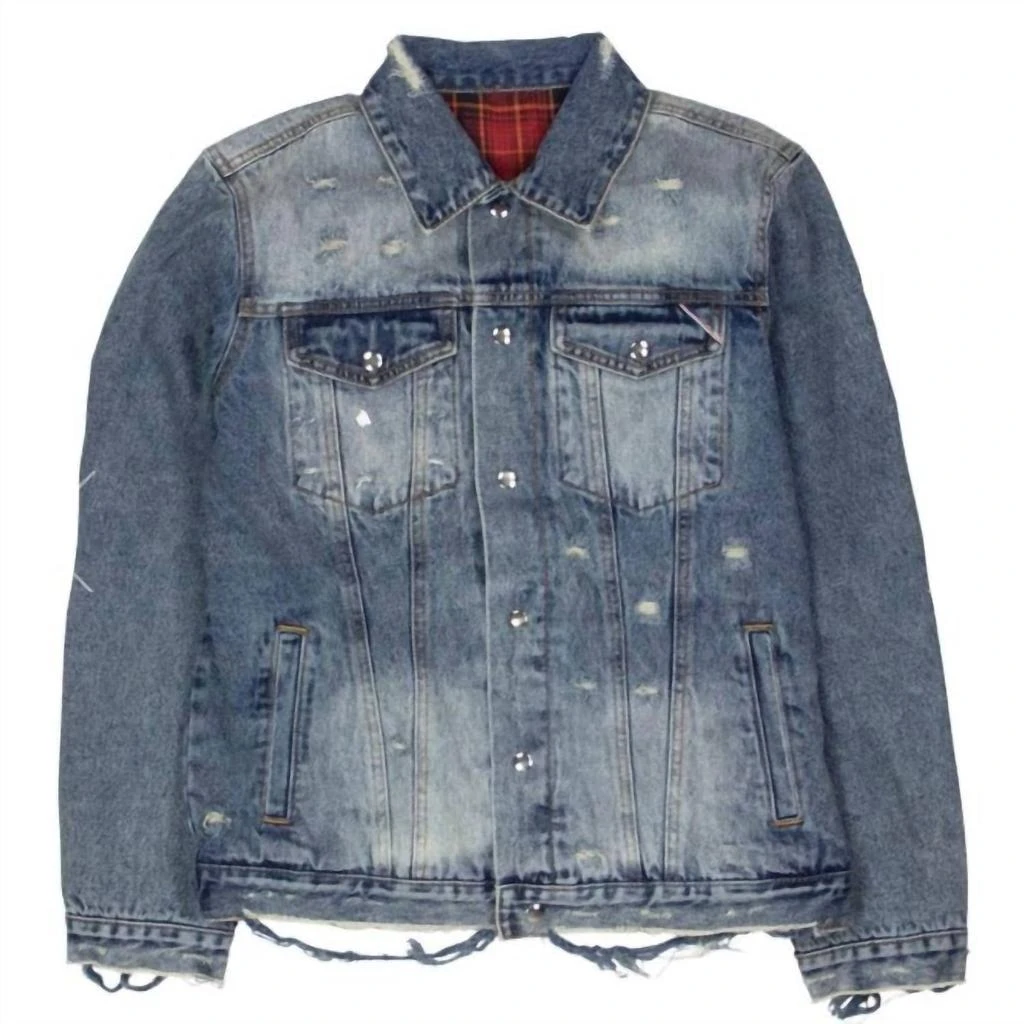 Cult Of Individuality Men's Type Ii Reversible Denim Jacket In Tiger 3