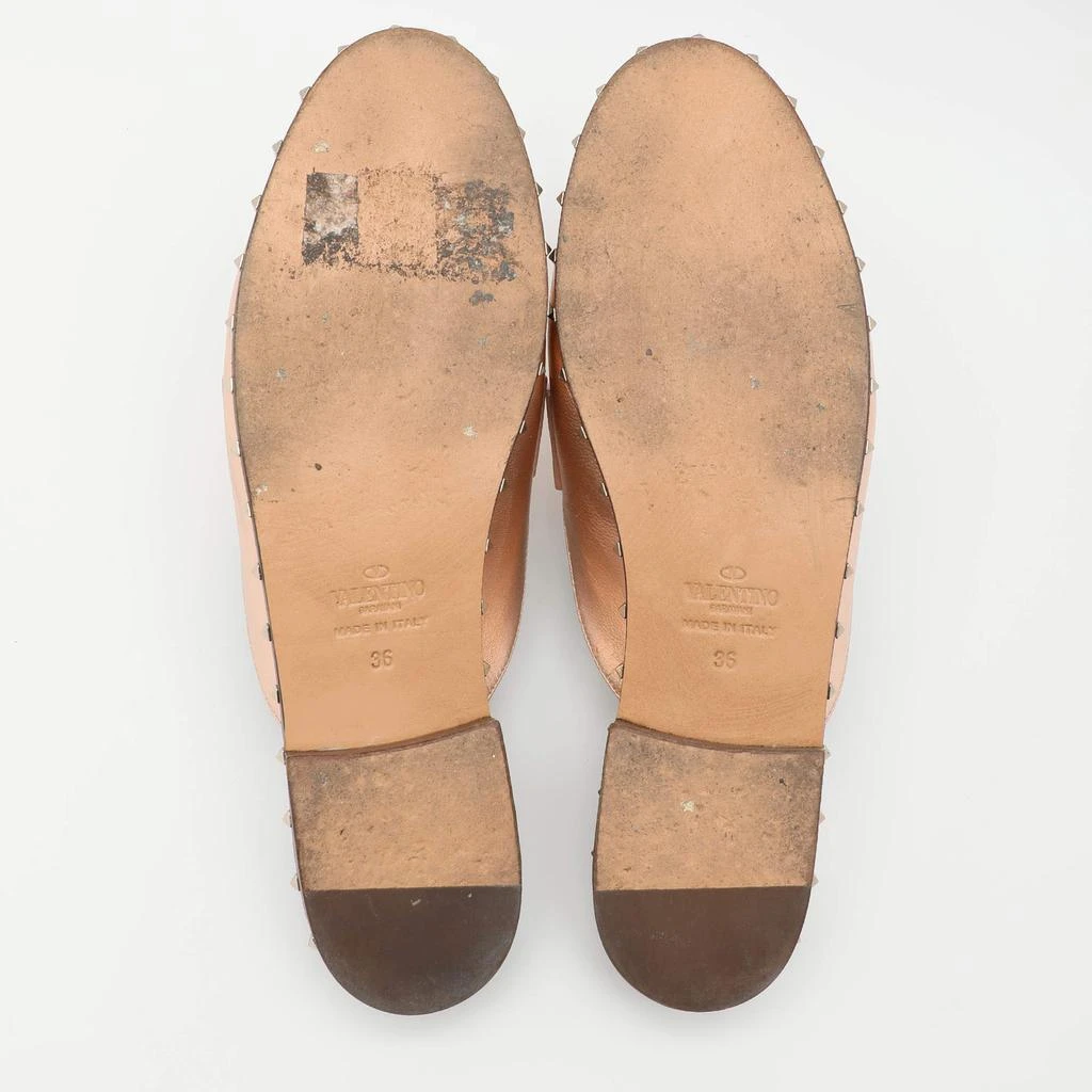 Valentino Valentino Metallic Rose Gold Leather Soul Rockstud Mules Size 36 7
