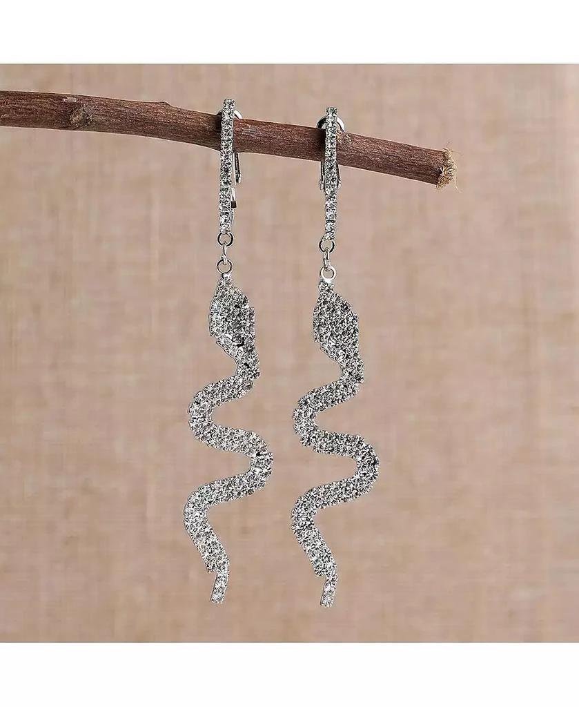 SOHI Women
s Snake Bling Drop Earrings 3