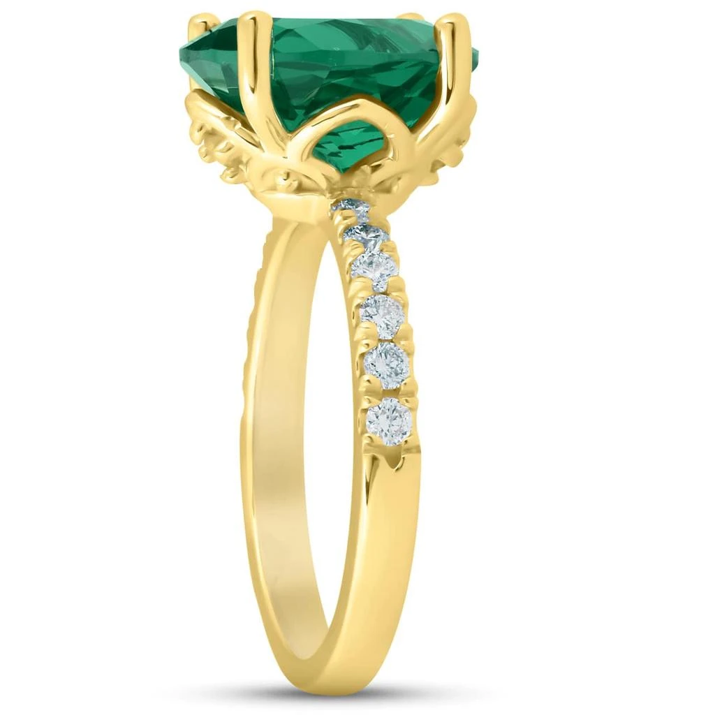 Pompeii3 Emerald 
Diamond 3/8 ct Ring 14k Yellow Gold Lab Grown 2