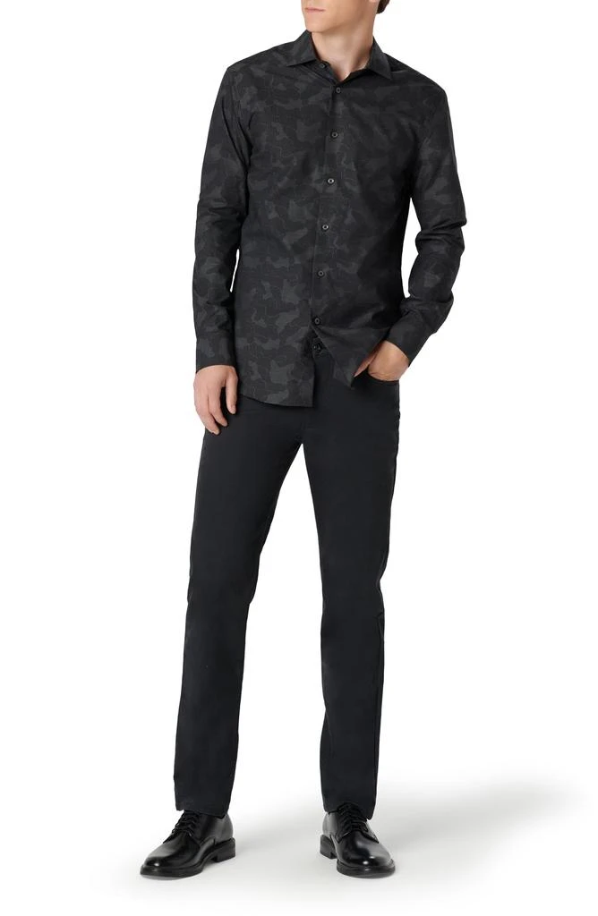BUGATCHI Axel Shaped Fit Abstract Print Stretch Cotton Button-Up Shirt 6