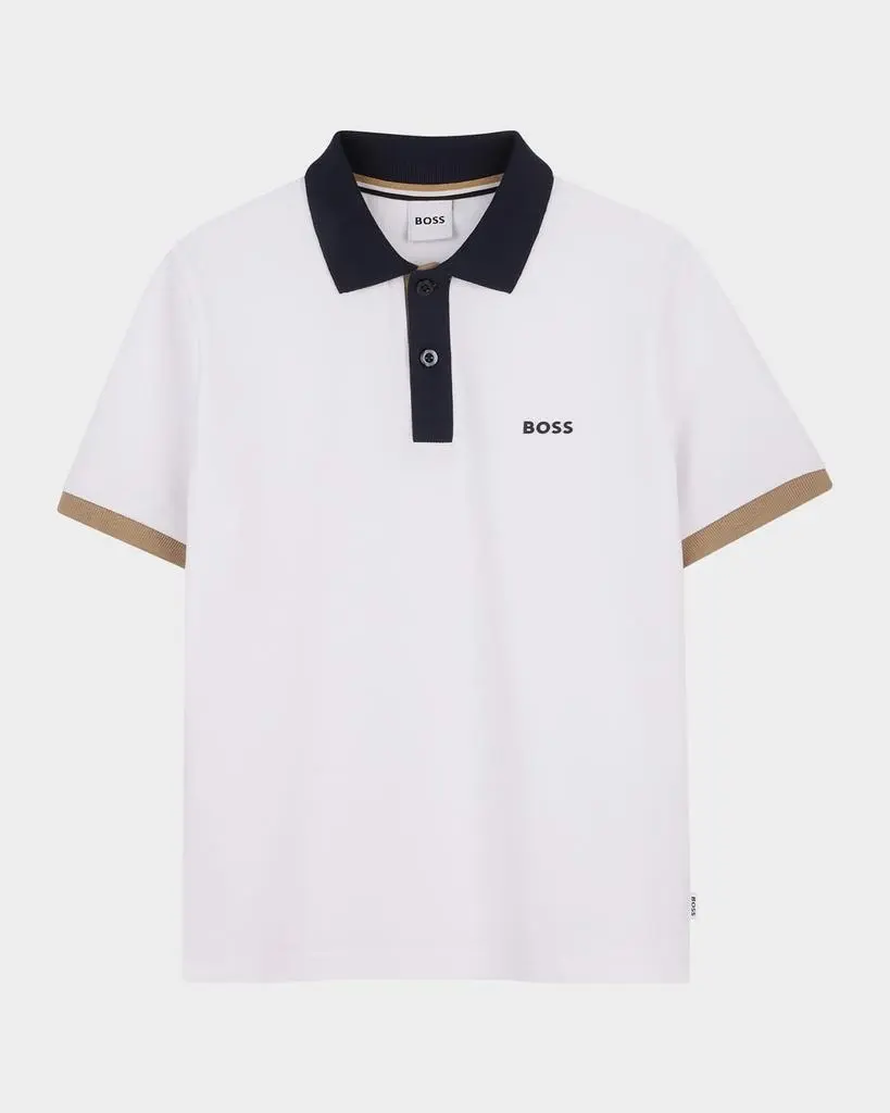 Hugo Boss Boy's Stretch Cotton Short-Sleeve Polo Shirt, Size 4-6