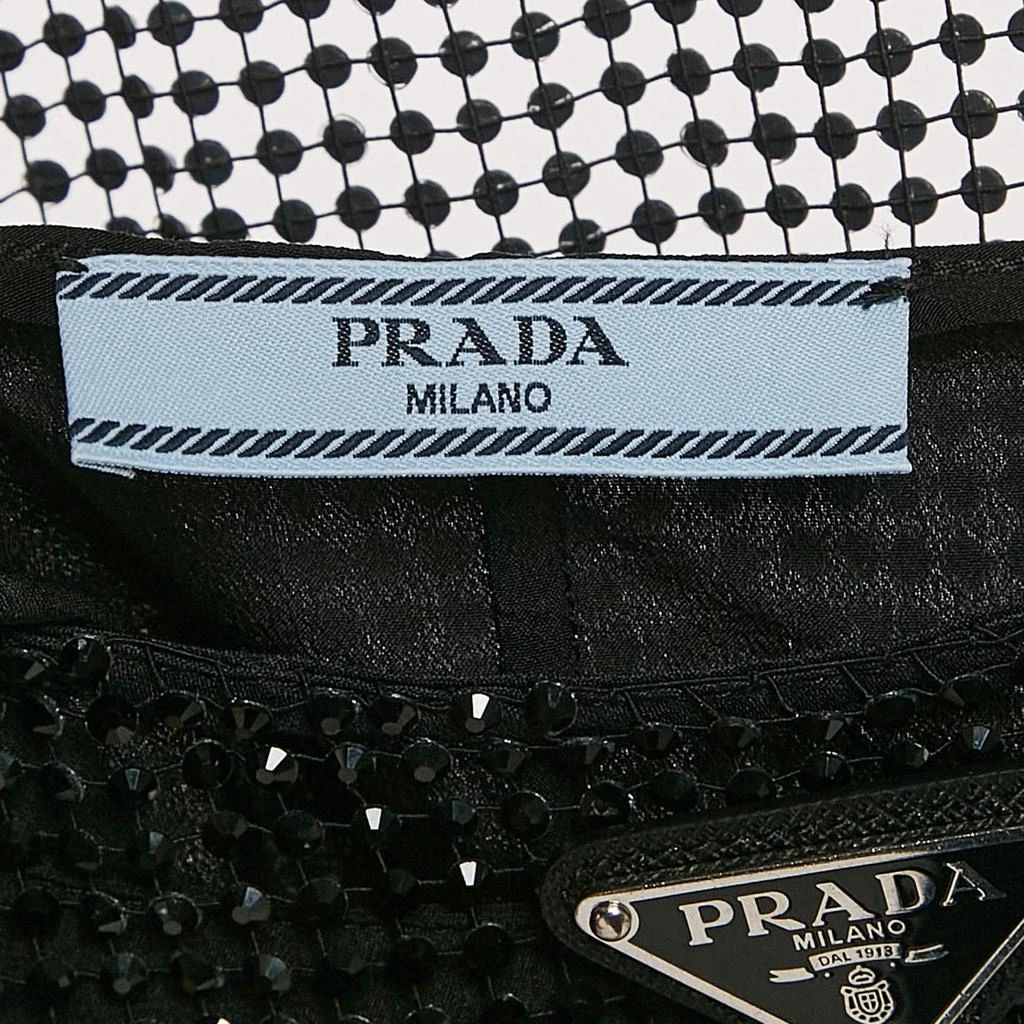 Prada Prada Black Rhinestone Mesh Crop Top S 4