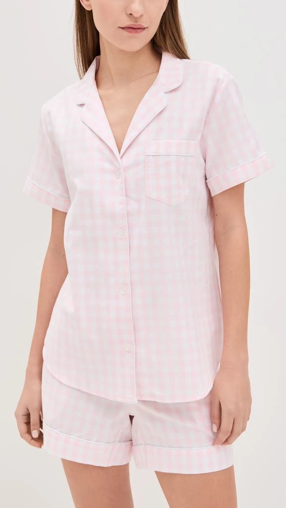 Petite Plume Gingham Shorts Pj Set 1