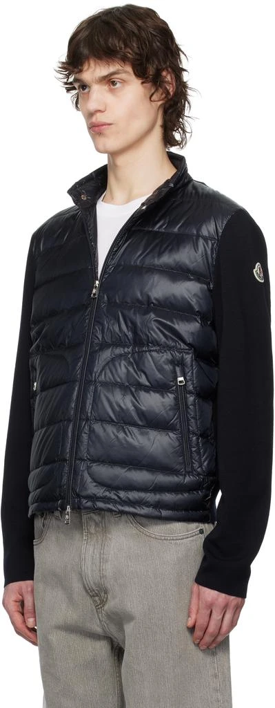 Moncler Navy Padded Wool Zip-Up Down Jacket 4