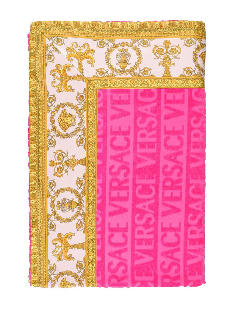 VERSACE Barocco & Robe Printed Beach Towel