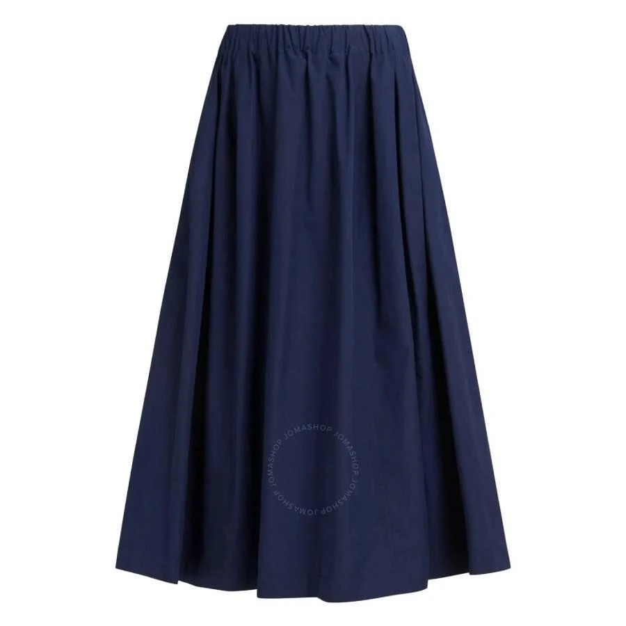 Marni Light Navy A-Line Cotton Midi Skirt 1