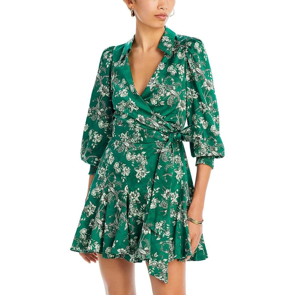 green emerald velvet dress Alice & Olivia