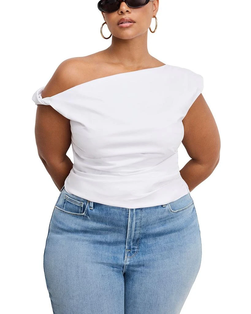 Good American Poplin Off Shoulder Top 2