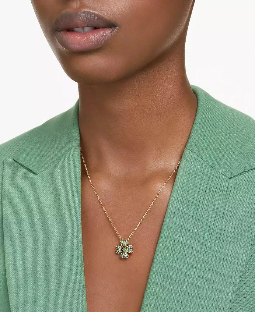 Swarovski Gold-Tone Color Crystal Clover Pendant Necklace, 15" + 2-3/4" extender 5
