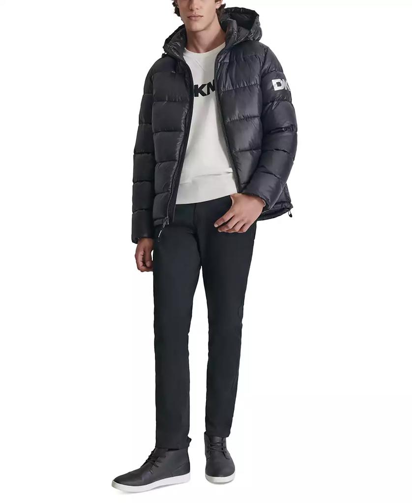 DKNY Men's Shiny Nylon Hooded Puffer Jacket - Coats - Free