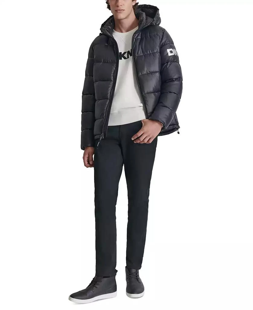 DKNY Men's Shiny Nylon Hooded Puffer Jacket 2