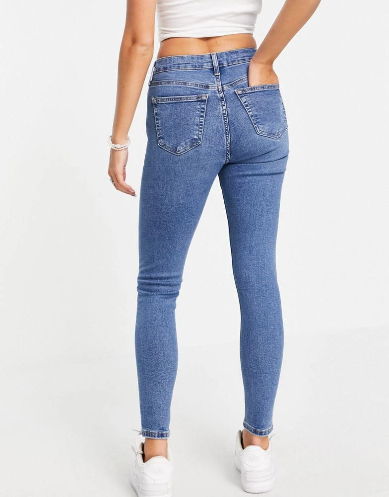 Topshop Topshop high rise Jamie jeans in mid blue 2