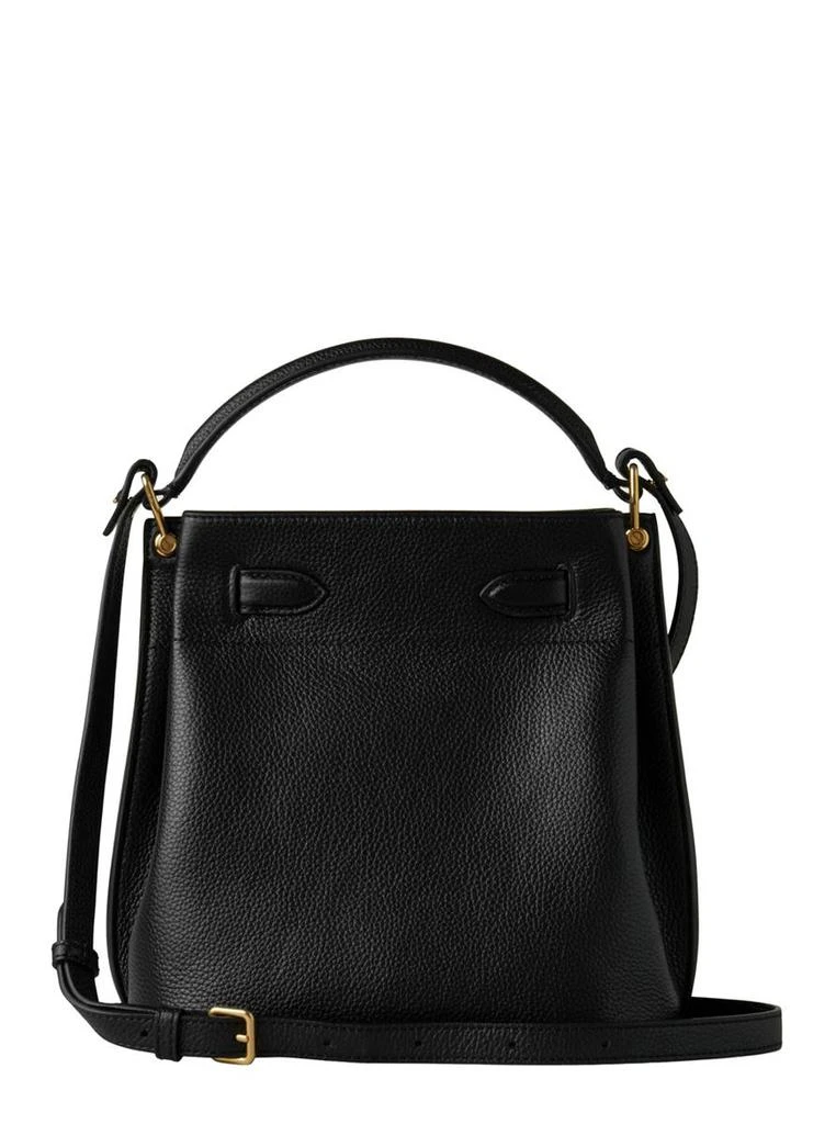 Mulberry 'Small Islington' Black Bucket Bag With Twist Lock Closure In Hammered Leather Woman 2