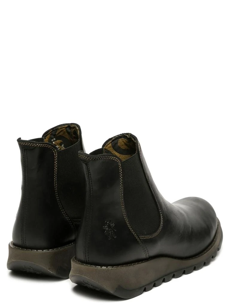 FLY London Fly London Womens Black SALV Chelsea Leather Ankle Casual Wedge Heel Boots 4