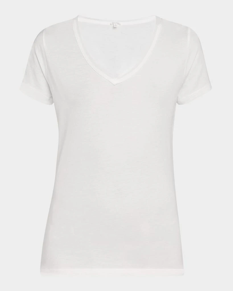 Skin Easy V-Neck Cotton Tee from Neiman Marcus